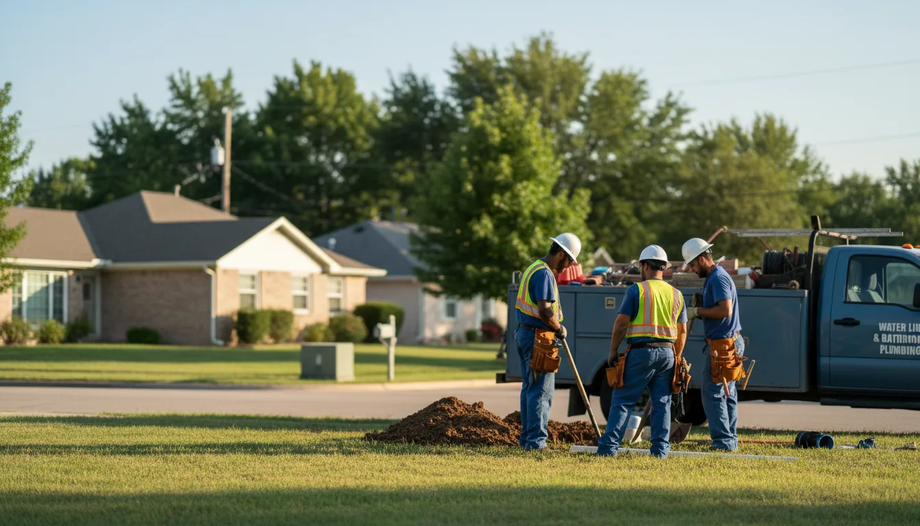 Residential water line and bathroom plumbing service in Pride, LA